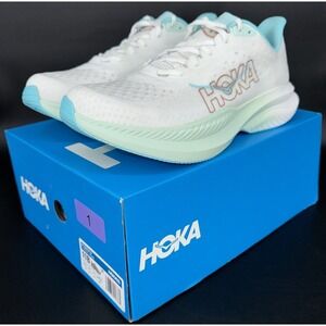 Hoka One One Womens Mach 6 1147810 FTRS White Running Shoes Sneakers Size 11 B